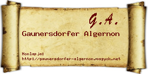 Gaunersdorfer Algernon névjegykártya